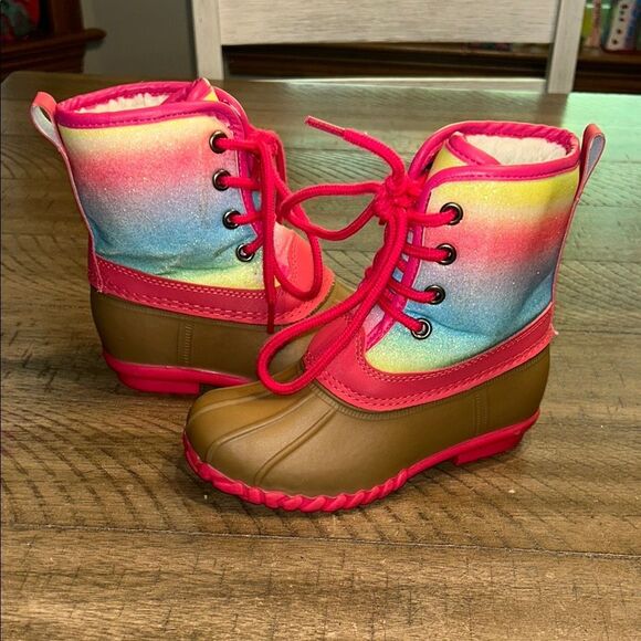 FabKids rainbow duck boots size 11 - Picture 1 of 12